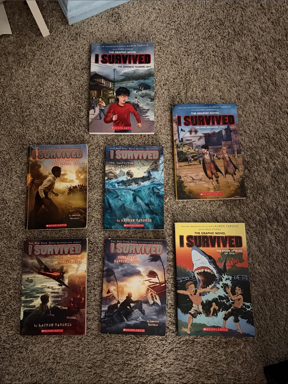 I Survived Graphic Novel Set by Scholastic - Assorted Blue, Red, Brown Covers